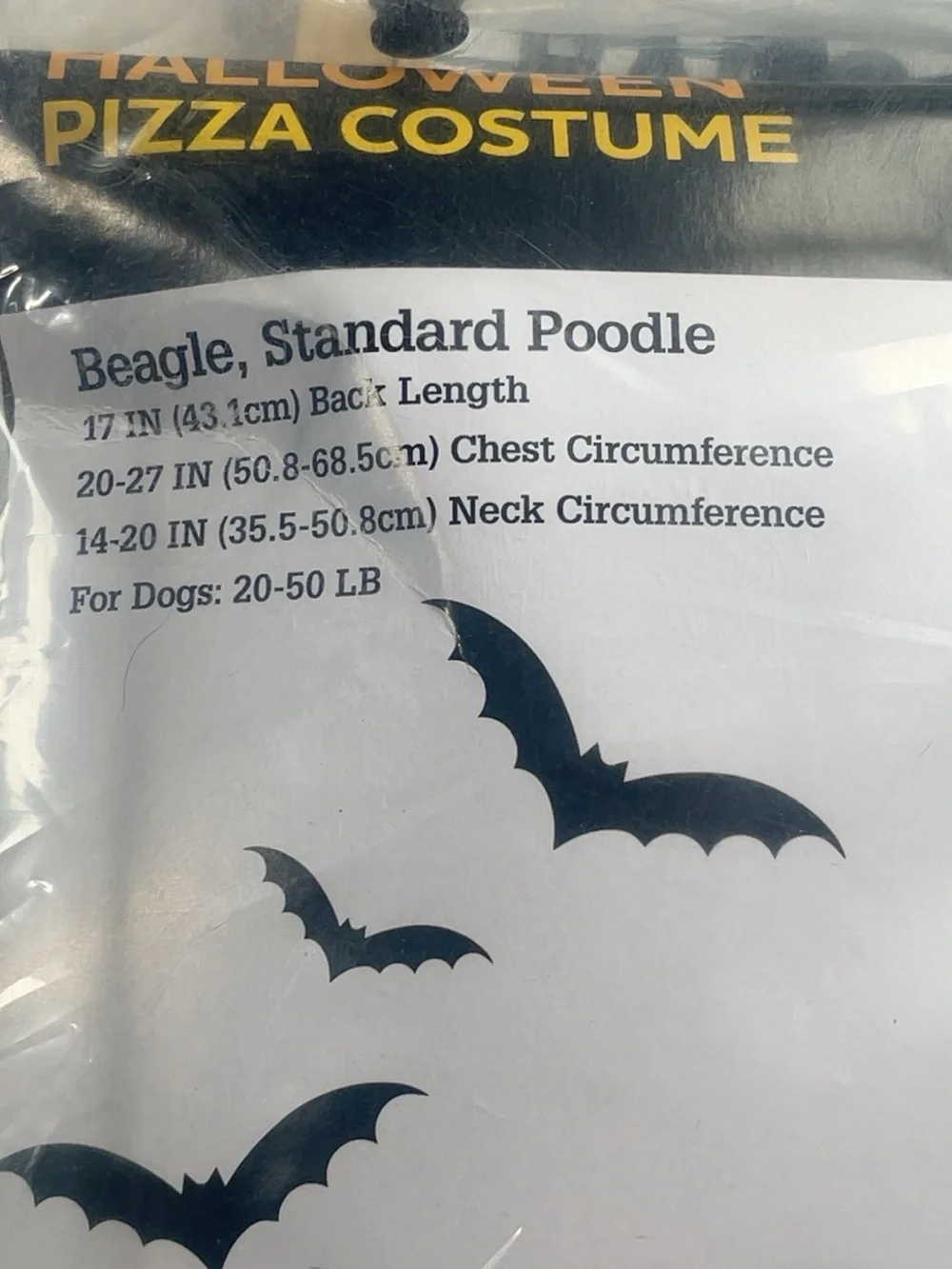 Halloween Pizza Dog Costume Medium 20–50 lb Pet Costume New in Package